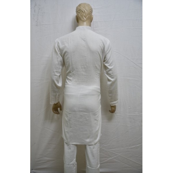 White Linen Kurta Pajama 