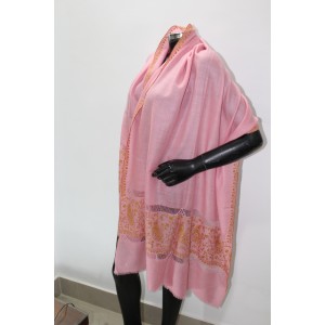 Cut worked pink embroidered stole